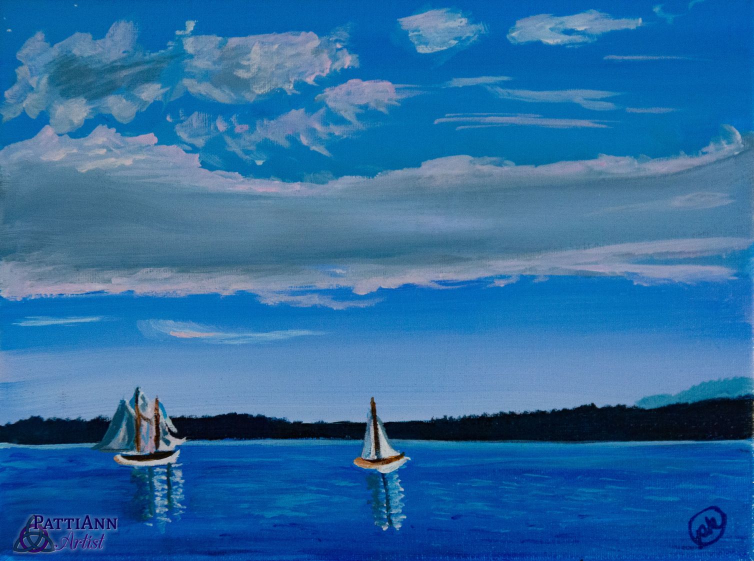 Sailboats on the Sound from photo by Beth Bridgers John