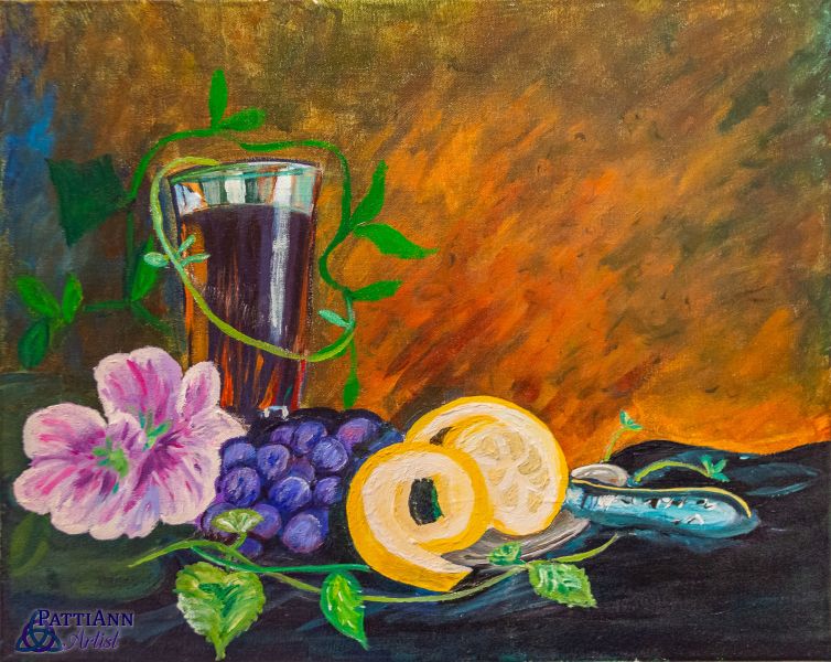 Still Life Grapes & Wine