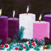 Advent Candle Lighting in Snow