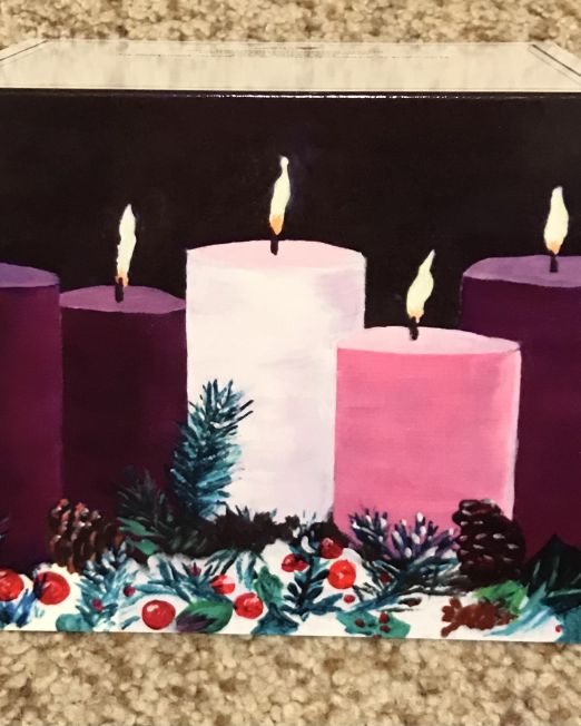 Note Card Advent Candles in Snow