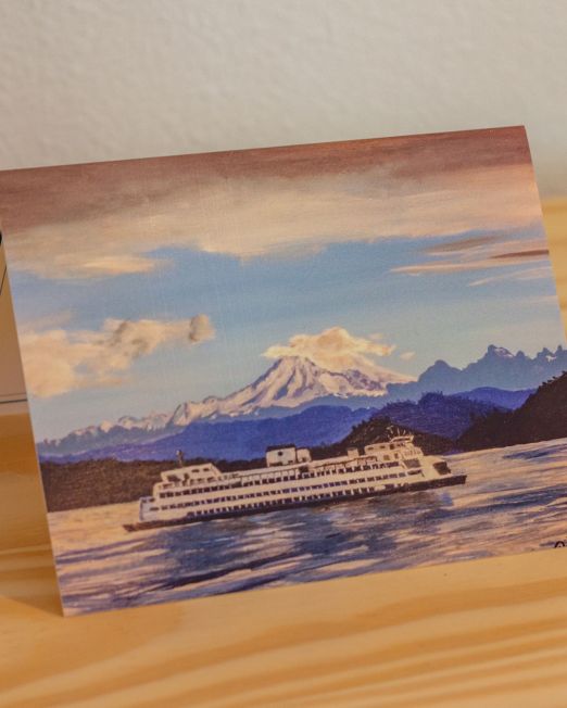 Note Card -Northwest Favorite, Mountain, Water and Ferry