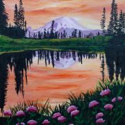 Mt. Rainier Sunset Reflection-SOLD