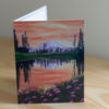 Mount Rainier Sunset Reflection Note Card