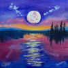 Moonlit Evening Over Lake-SOLD