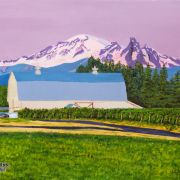 Barn and Baker at Sunset