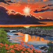 Sunset River Color Explosion
