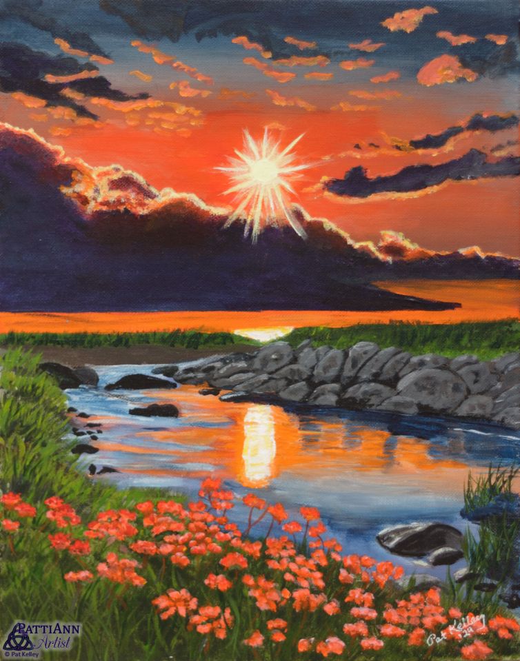 Sunset River Color Explosion